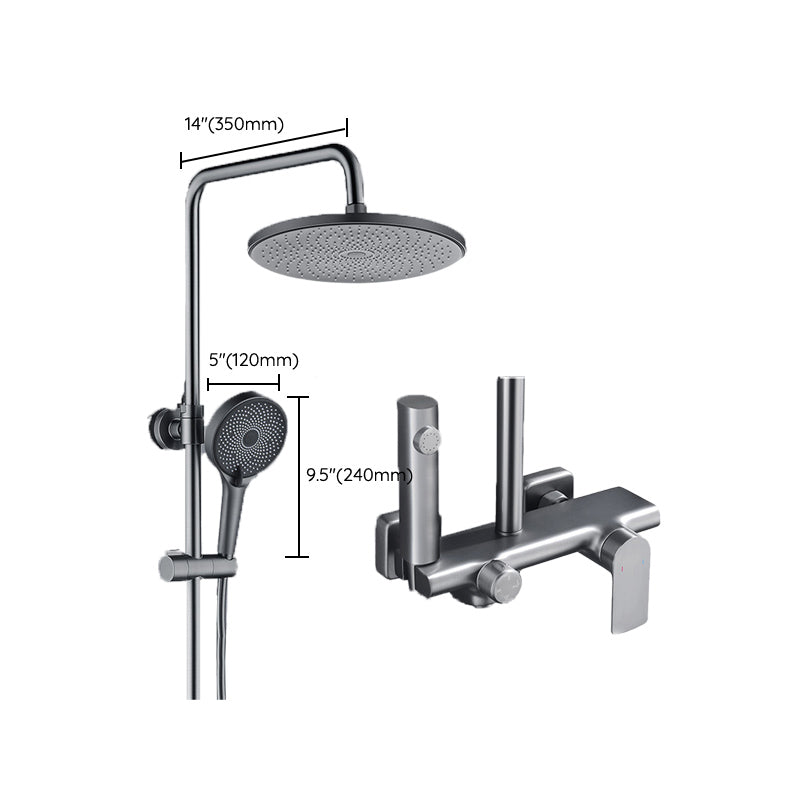 Temperature Control Shower System  Valve Included Brass Wall Mounted Shower Combo