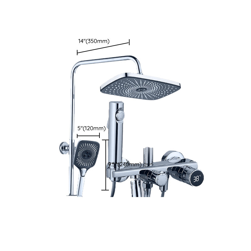 Temperature Control Shower System  Valve Included Brass Wall Mounted Shower Combo