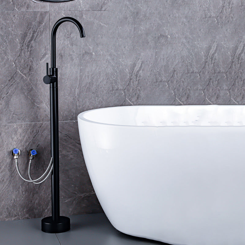 Floor Metal Freestanding Tub Filler Swivel Copper Freestanding Faucet