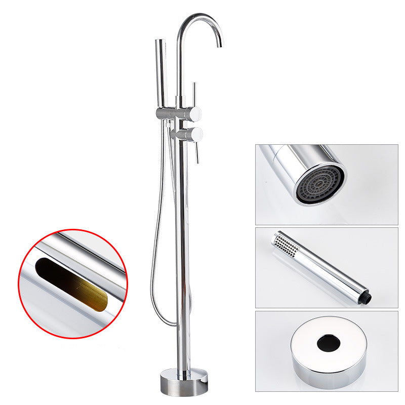 Floor Metal Freestanding Tub Filler Swivel Copper Freestanding Faucet