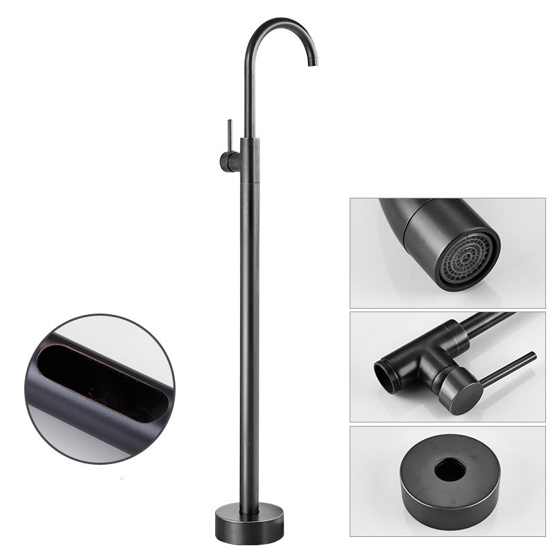 Floor Metal Freestanding Tub Filler Swivel Copper Freestanding Faucet