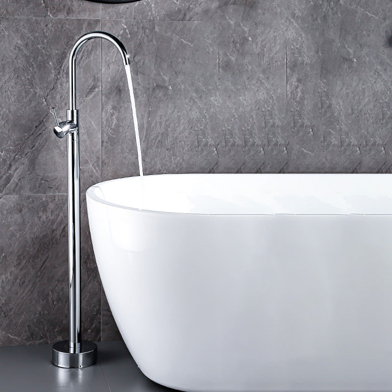 Floor Metal Freestanding Tub Filler Swivel Copper Freestanding Faucet