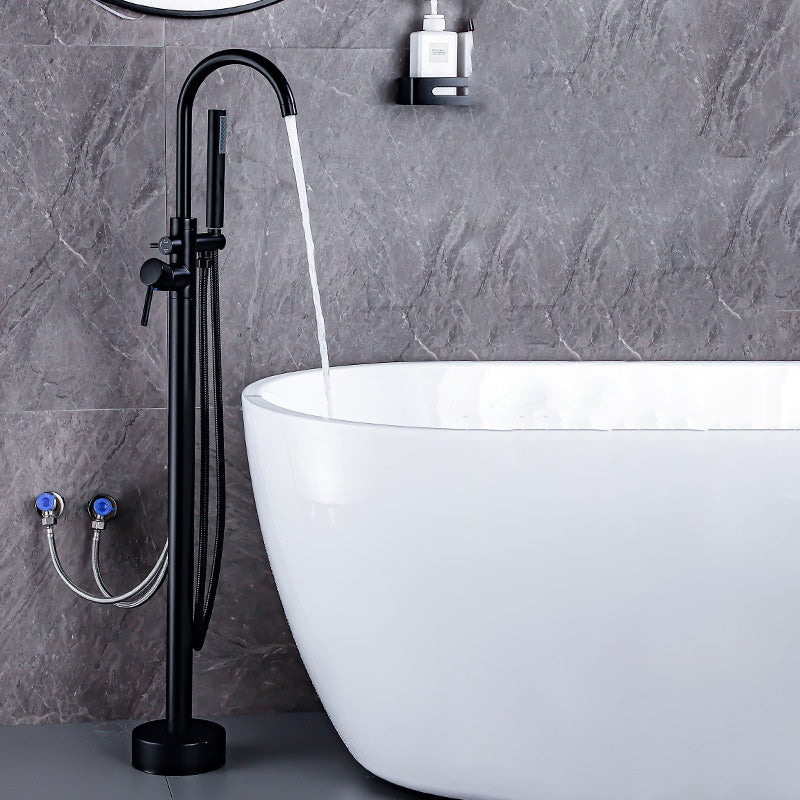 Floor Metal Freestanding Tub Filler Swivel Copper Freestanding Faucet