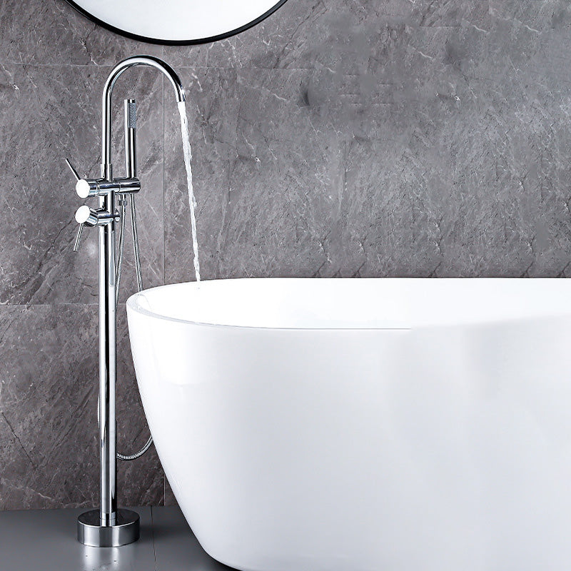 Floor Metal Freestanding Tub Filler Swivel Copper Freestanding Faucet