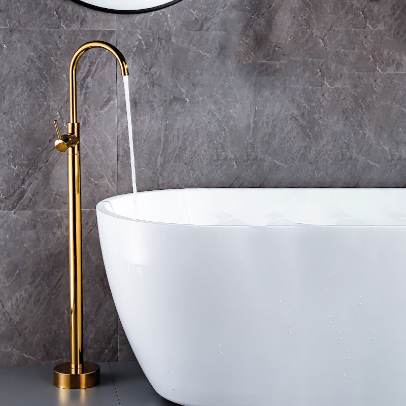 Floor Metal Freestanding Tub Filler Swivel Copper Freestanding Faucet