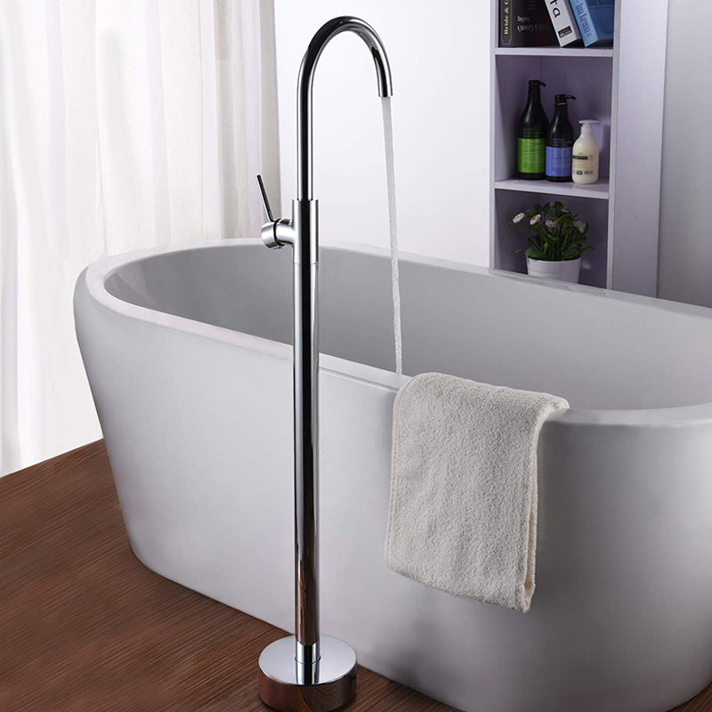Floor Mounted Metal Freestanding Tub Filler One Handle Freestanding Tub Filler Trim