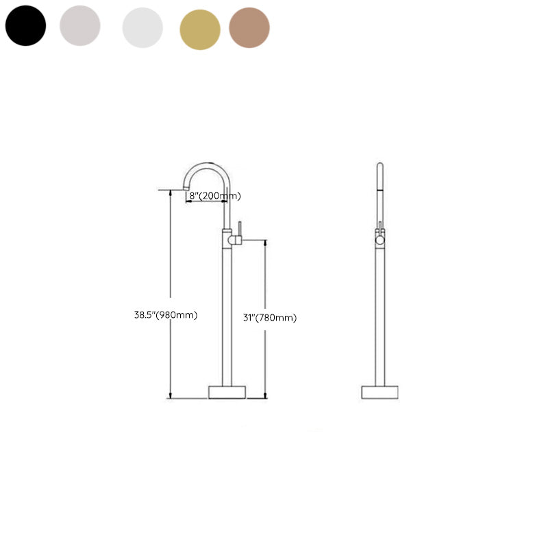 Floor Mounted Metal Freestanding Tub Filler One Handle Freestanding Tub Filler Trim