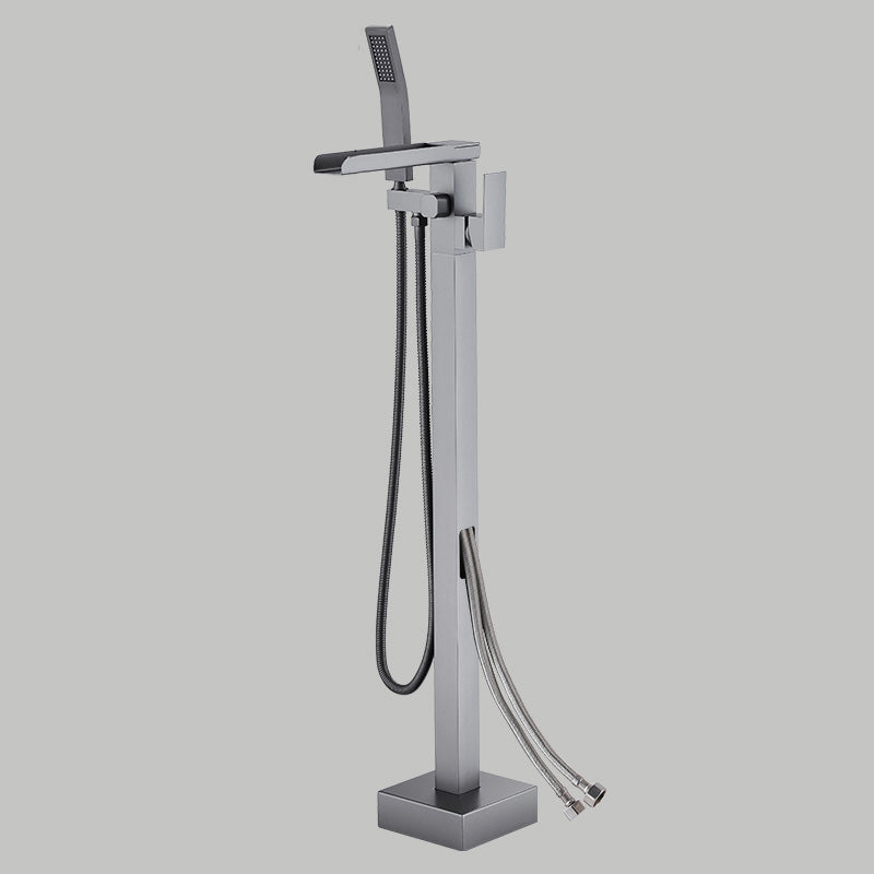 Floor Mounted Metal Freestanding Tub Filler Copper Freestanding Faucet with Hose