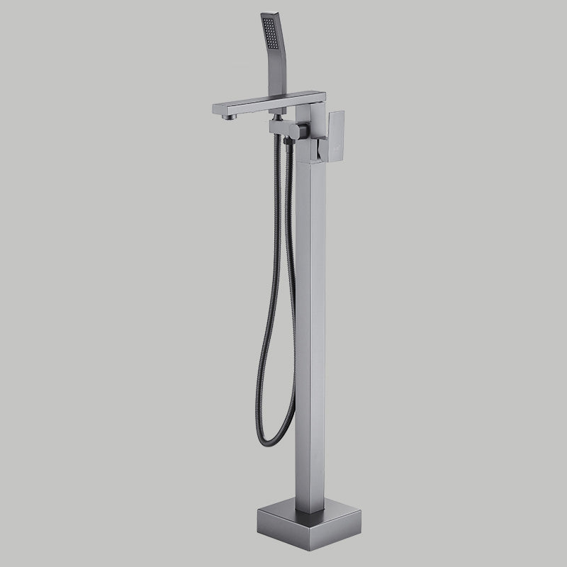Floor Mounted Metal Freestanding Tub Filler Copper Freestanding Faucet with Hose