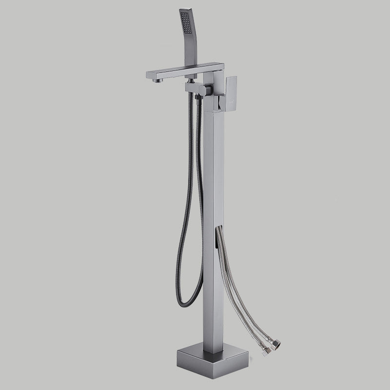 Floor Mounted Metal Freestanding Tub Filler Copper Freestanding Faucet with Hose