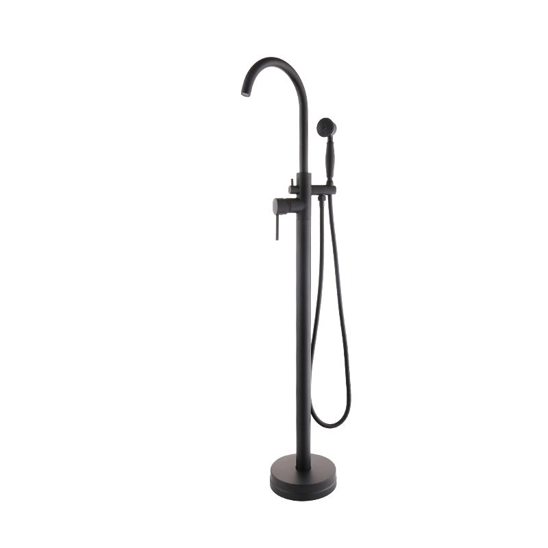 Floor Mounted Metal Freestanding Tub Filler Copper Freestanding Faucet with Hose
