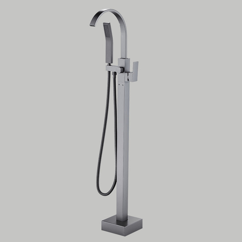 Floor Mounted Metal Freestanding Tub Filler Copper Freestanding Faucet with Hose