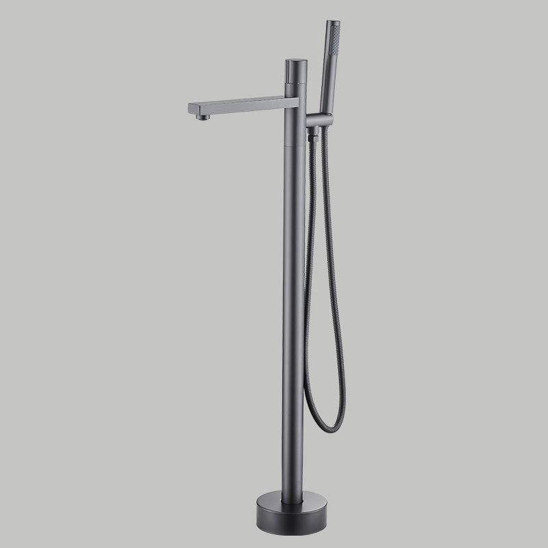 Floor Mounted Metal Freestanding Tub Filler Copper Freestanding Faucet with Hose
