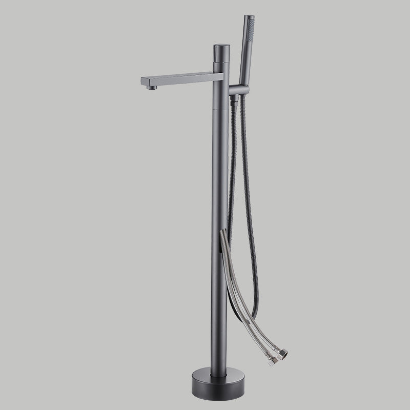 Floor Mounted Metal Freestanding Tub Filler Copper Freestanding Faucet with Hose