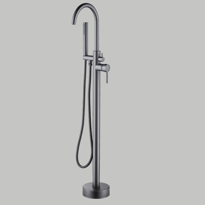 Floor Mounted Metal Freestanding Tub Filler Copper Freestanding Faucet with Hose