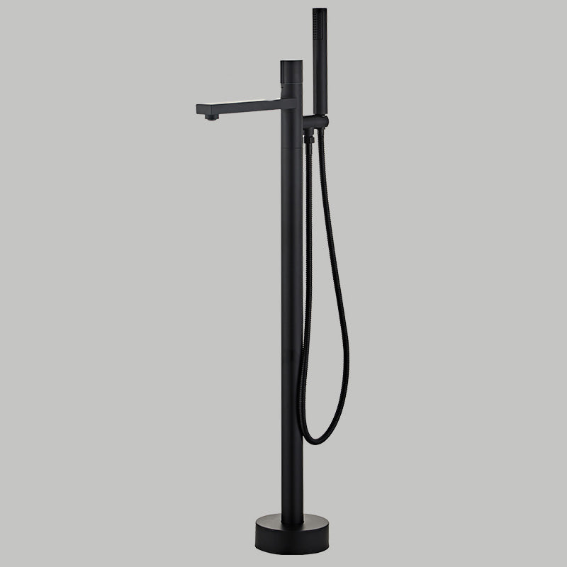 Floor Mounted Metal Freestanding Tub Filler Copper Freestanding Faucet with Hose