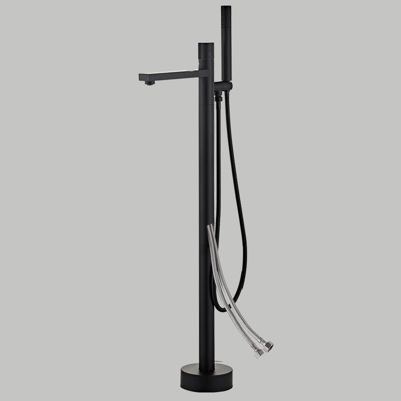Floor Mounted Metal Freestanding Tub Filler Copper Freestanding Faucet with Hose