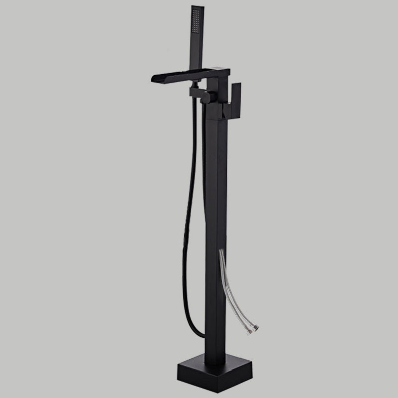 Floor Mounted Metal Freestanding Tub Filler Copper Freestanding Faucet with Hose