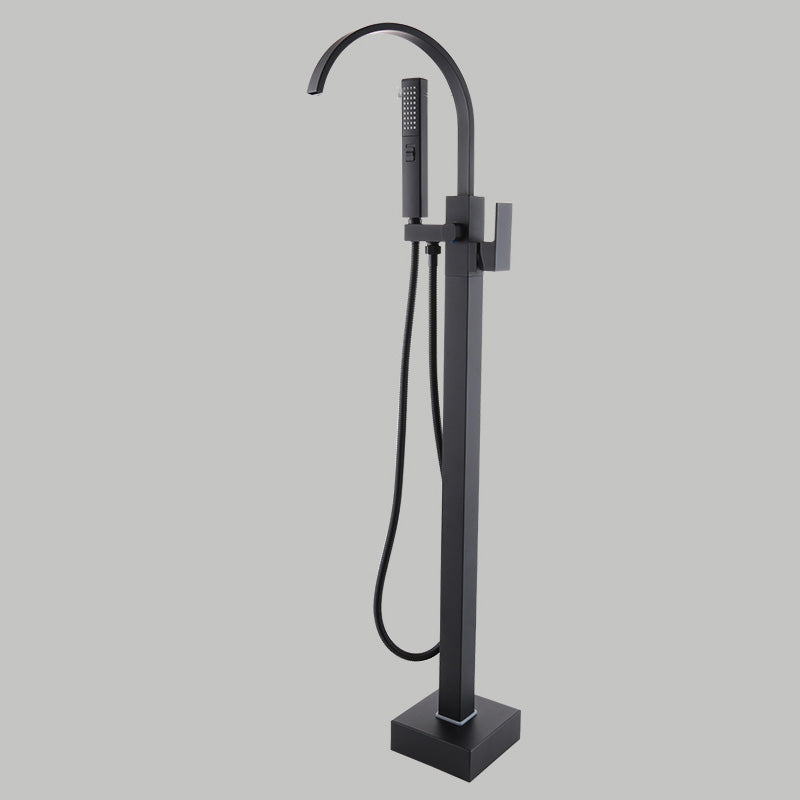 Floor Mounted Metal Freestanding Tub Filler Copper Freestanding Faucet with Hose