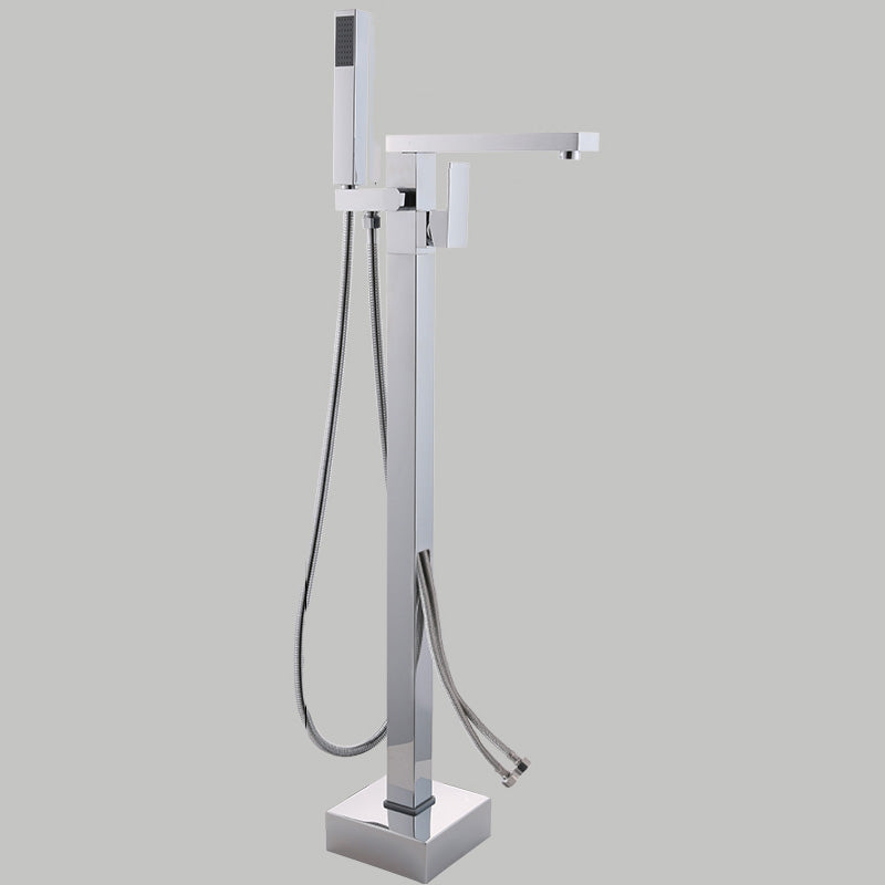 Floor Mounted Metal Freestanding Tub Filler Copper Freestanding Faucet with Hose