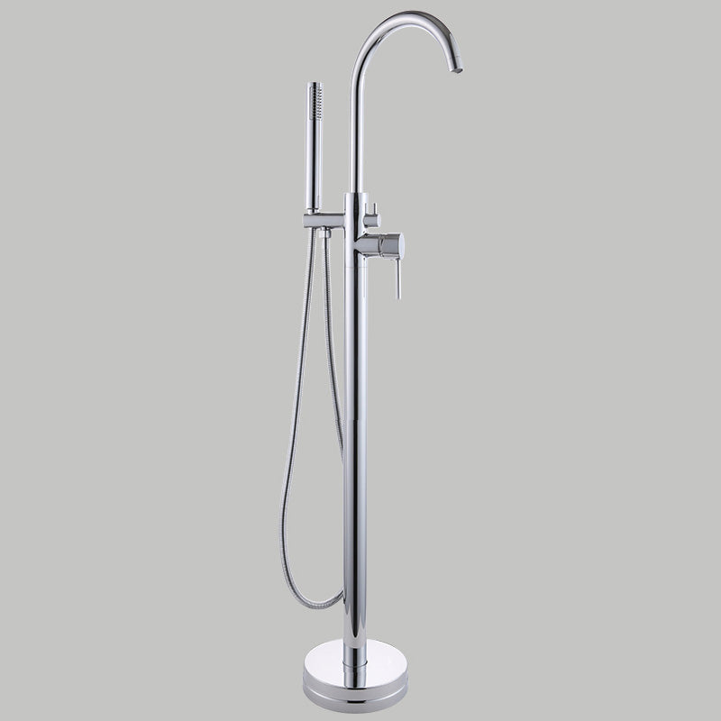 Floor Mounted Metal Freestanding Tub Filler Copper Freestanding Faucet with Hose