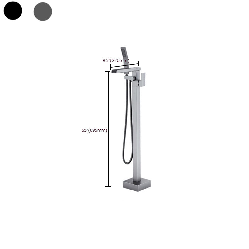 Floor Mounted Metal Freestanding Tub Filler Copper Freestanding Faucet with Hose