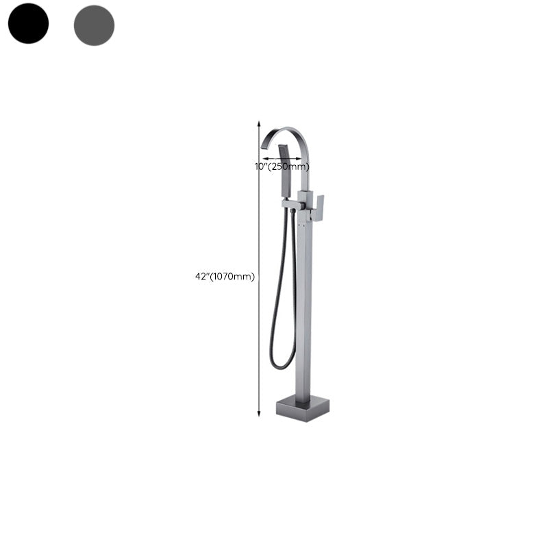 Floor Mounted Metal Freestanding Tub Filler Copper Freestanding Faucet with Hose