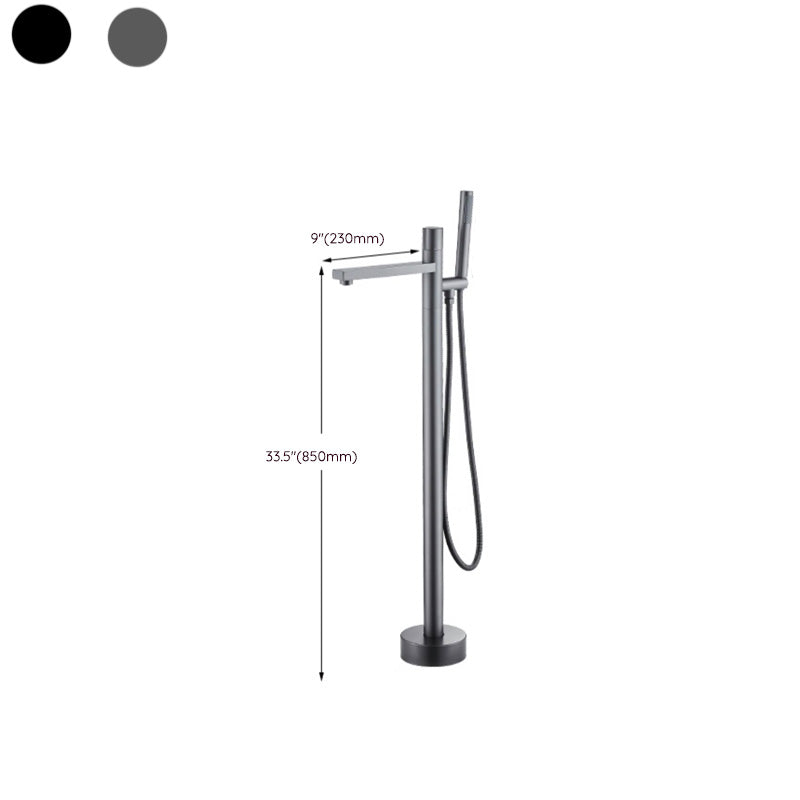 Floor Mounted Metal Freestanding Tub Filler Copper Freestanding Faucet with Hose