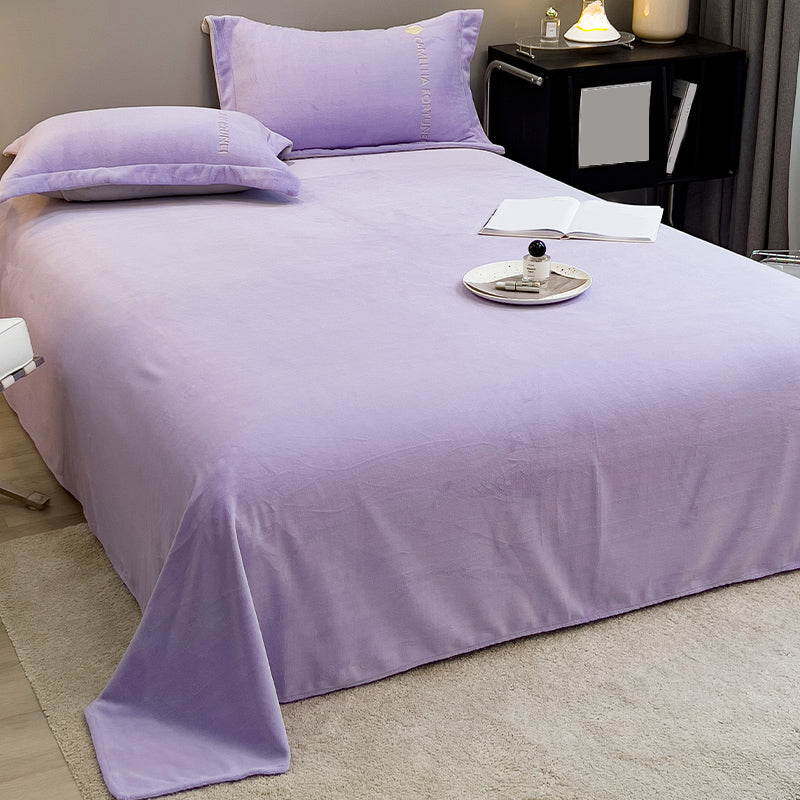 Solid Color Bed Sheet Set Breathable Polyester Bed Sheet Set