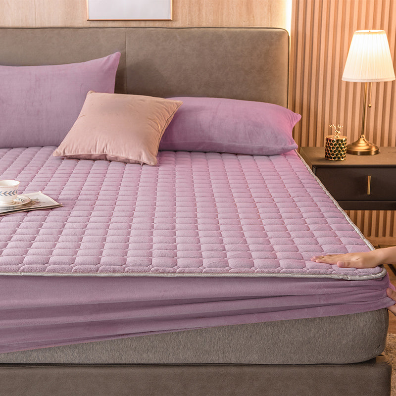 Flannel Bed Sheet Set Breathable Fade Resistant Bed Sheet Set