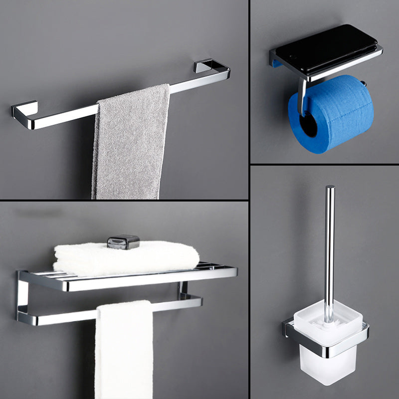 5-Piece Bathroom Hardware Set Modern Polished Chrome Bathroom Set