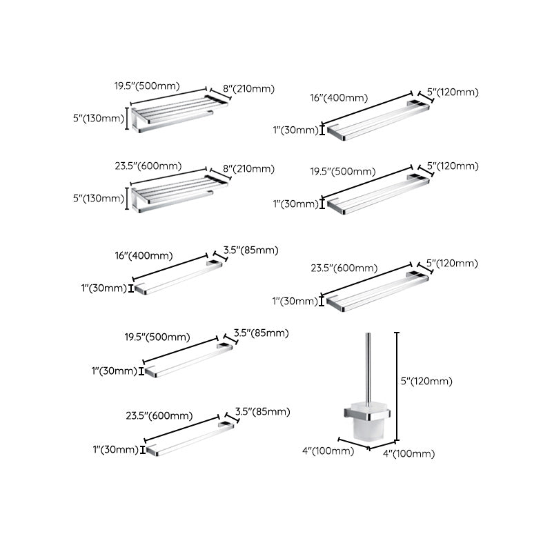 5-Piece Bathroom Hardware Set Modern Polished Chrome Bathroom Set