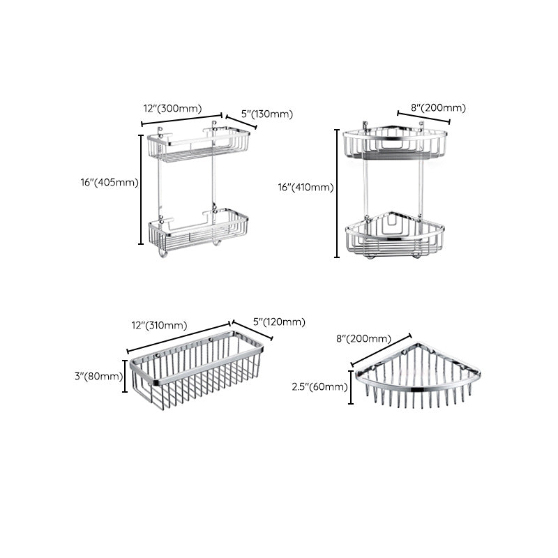 5-Piece Bathroom Hardware Set Modern Polished Chrome Bathroom Set