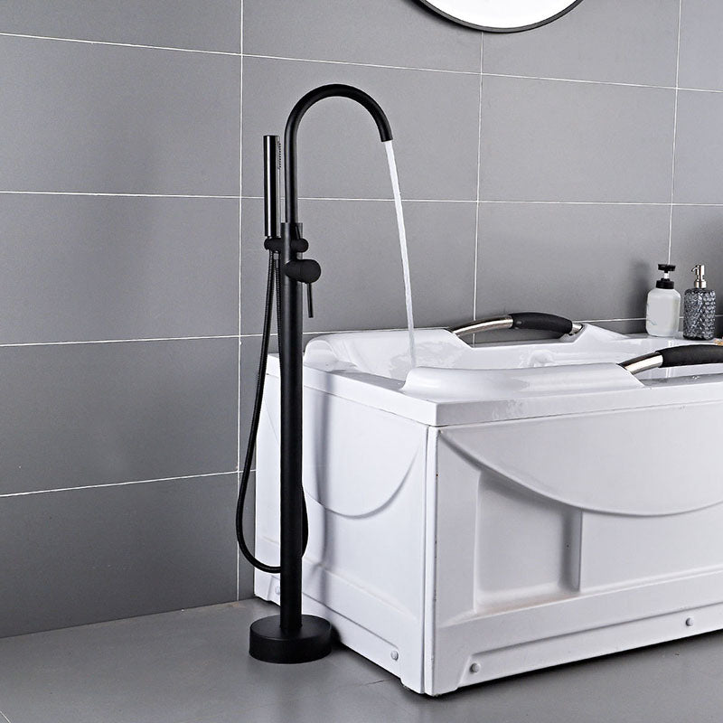 Modern Freestanding Tub Filler Trim Brass Floor Mounted with Risers Freestanding Faucet