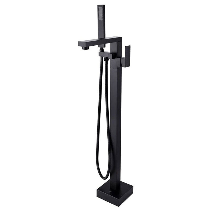 Modern Freestanding Tub Filler Trim Brass Floor Mounted with Risers Freestanding Faucet
