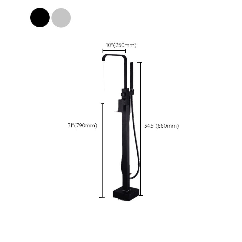 Modern Freestanding Tub Filler Trim Brass Floor Mounted with Risers Freestanding Faucet