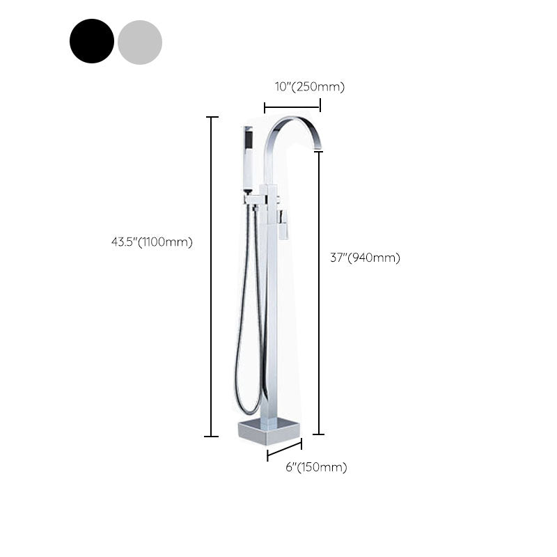 Modern Freestanding Tub Filler Trim Brass Floor Mounted with Risers Freestanding Faucet