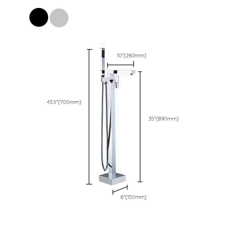Modern Freestanding Tub Filler Trim Brass Floor Mounted with Risers Freestanding Faucet