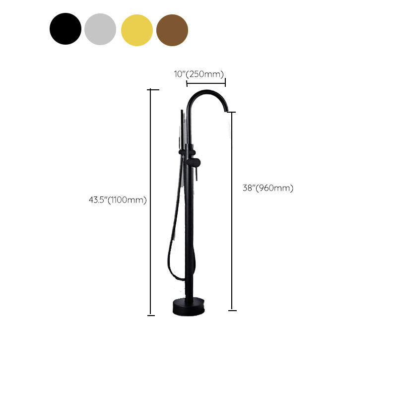 Modern Freestanding Tub Filler Trim Brass Floor Mounted with Risers Freestanding Faucet