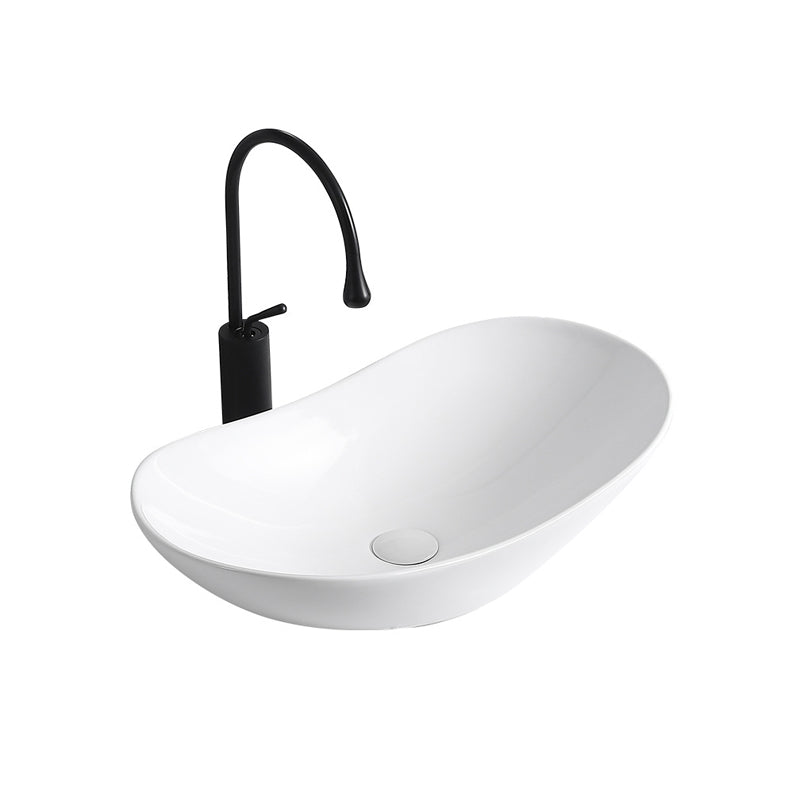 Modern Vessel Lavatory Sink Porcelain Rectangular Vessel Sink(Not Including Faucet)