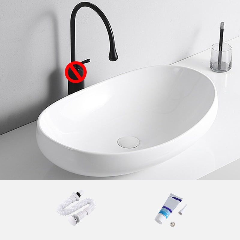 Modern Vessel Lavatory Sink Porcelain Rectangular Vessel Sink(Not Including Faucet)