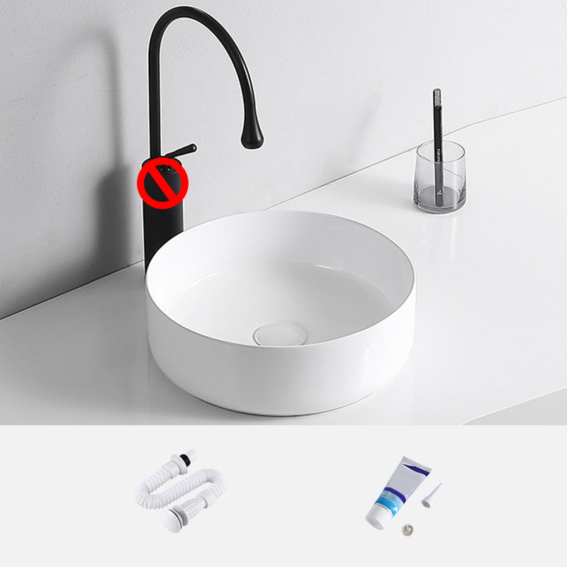 Modern Vessel Lavatory Sink Porcelain Rectangular Vessel Sink(Not Including Faucet)