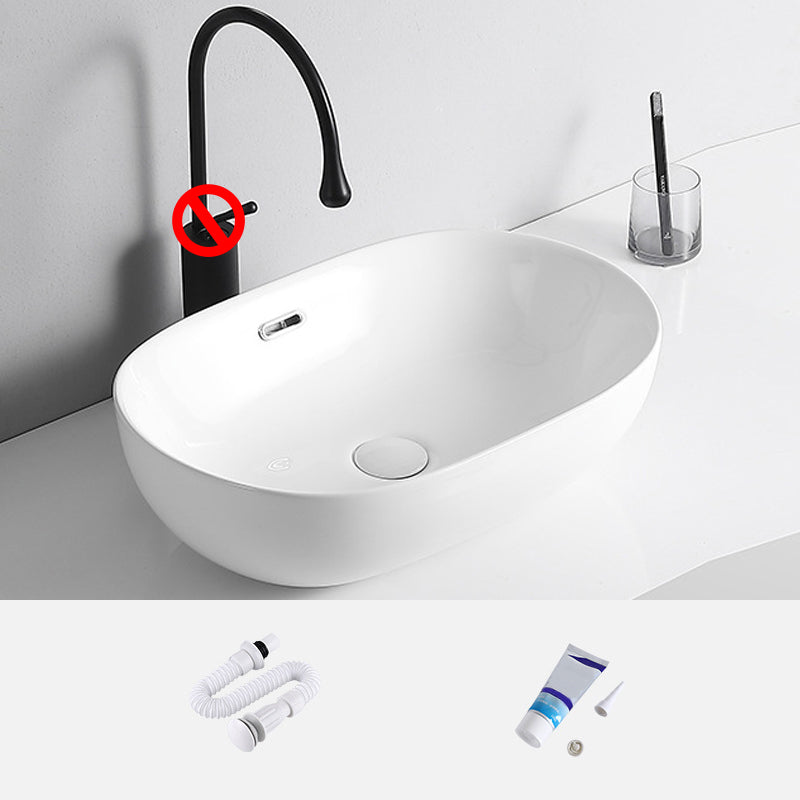 Modern Vessel Lavatory Sink Porcelain Rectangular Vessel Sink(Not Including Faucet)