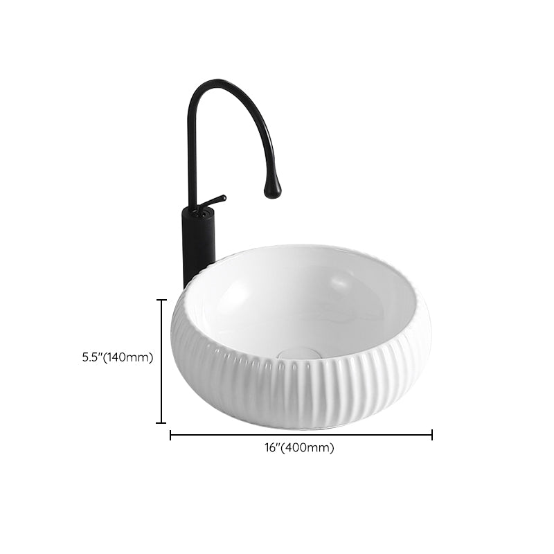 Modern Vessel Lavatory Sink Porcelain Rectangular Vessel Sink(Not Including Faucet)