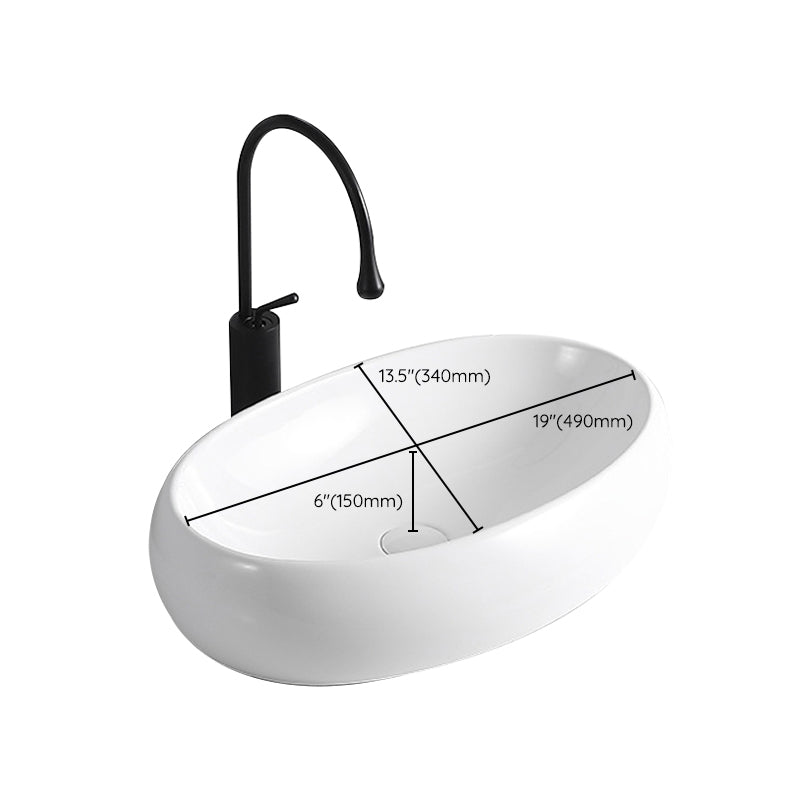 Modern Vessel Lavatory Sink Porcelain Rectangular Vessel Sink(Not Including Faucet)
