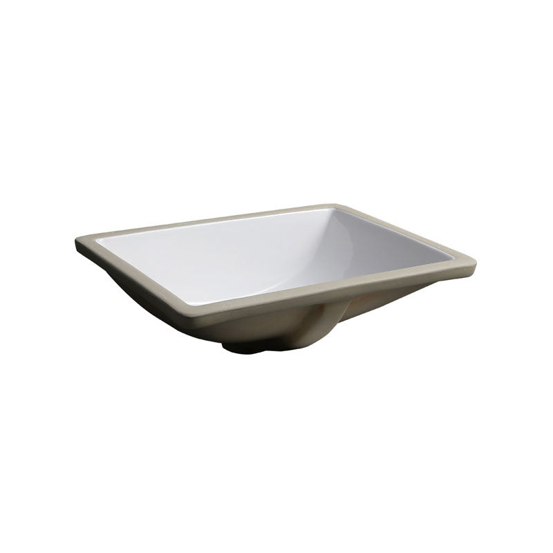 Traditional Undermount Vanity Sink Porcelain Rectangular with Pop-Up Drain Vessel Sink