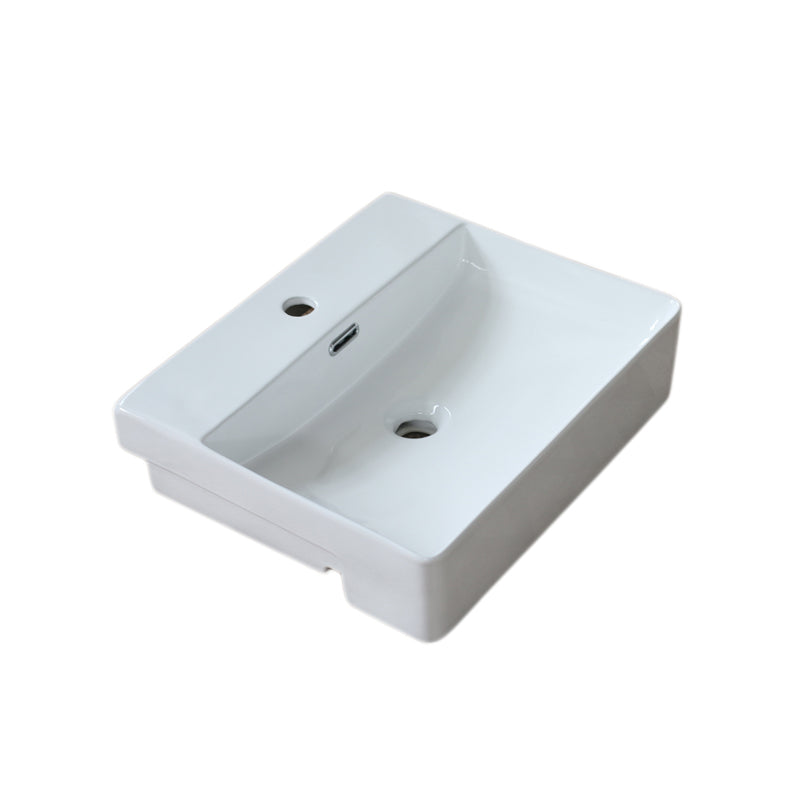 Modern Porcelain Bathroom Sink Rectangular Vessel Lavatory Sink