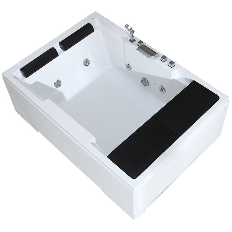Freestanding Bath Acrylic Soaking White Rectangular Modern Bathtub