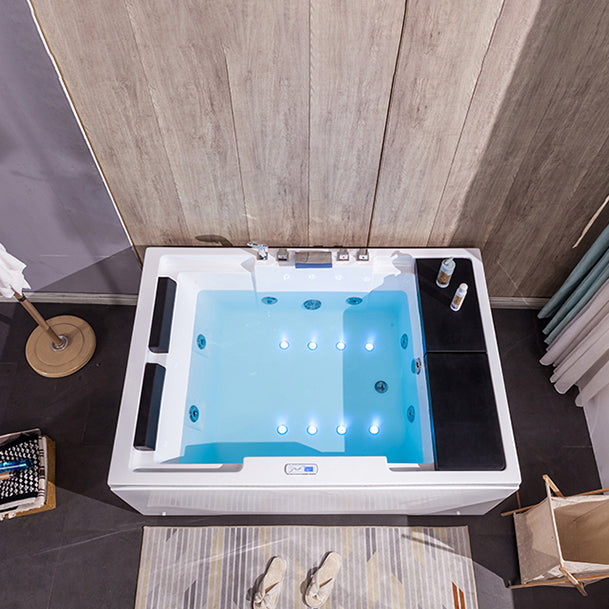 Freestanding Bath Acrylic Soaking White Rectangular Modern Bathtub