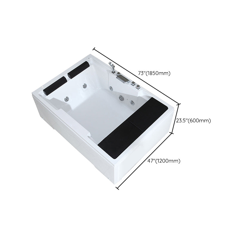 Freestanding Bath Acrylic Soaking White Rectangular Modern Bathtub